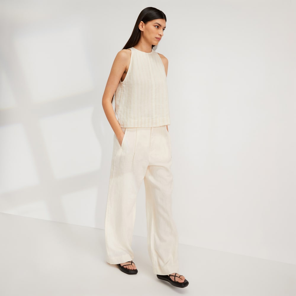 The Linen High-Neck Tank | Brazilian Sand / Canvas Tan - Image 6