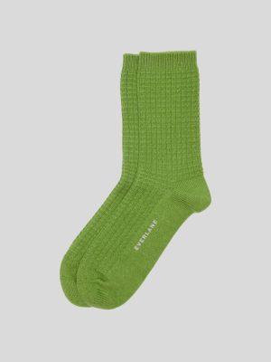 The Belgian Waffle Sweater Sock | Lime Green