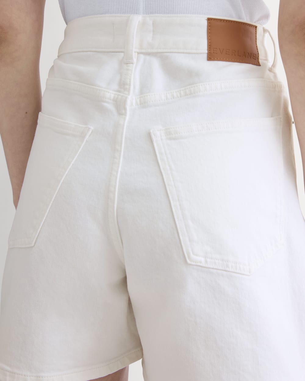 The A-Line Denim Short | White - Image 4