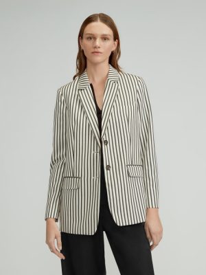 The Oversized Blazer in Buttersmooth | Ombre Stripe