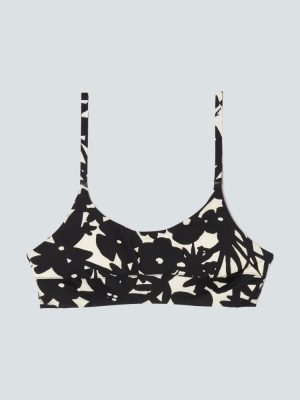 The Scoop-Neck Bikini Top | Black / Canvas Floral