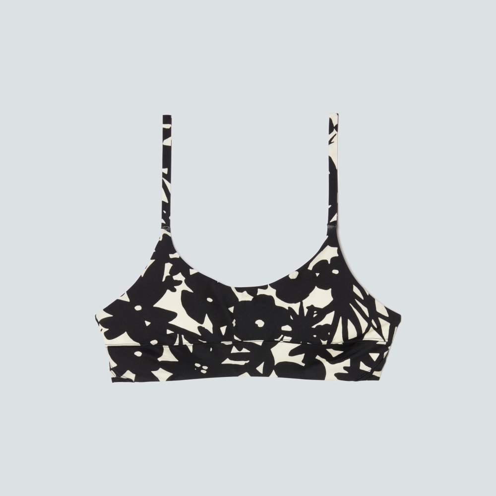 The Scoop-Neck Bikini Top | Black / Canvas Floral