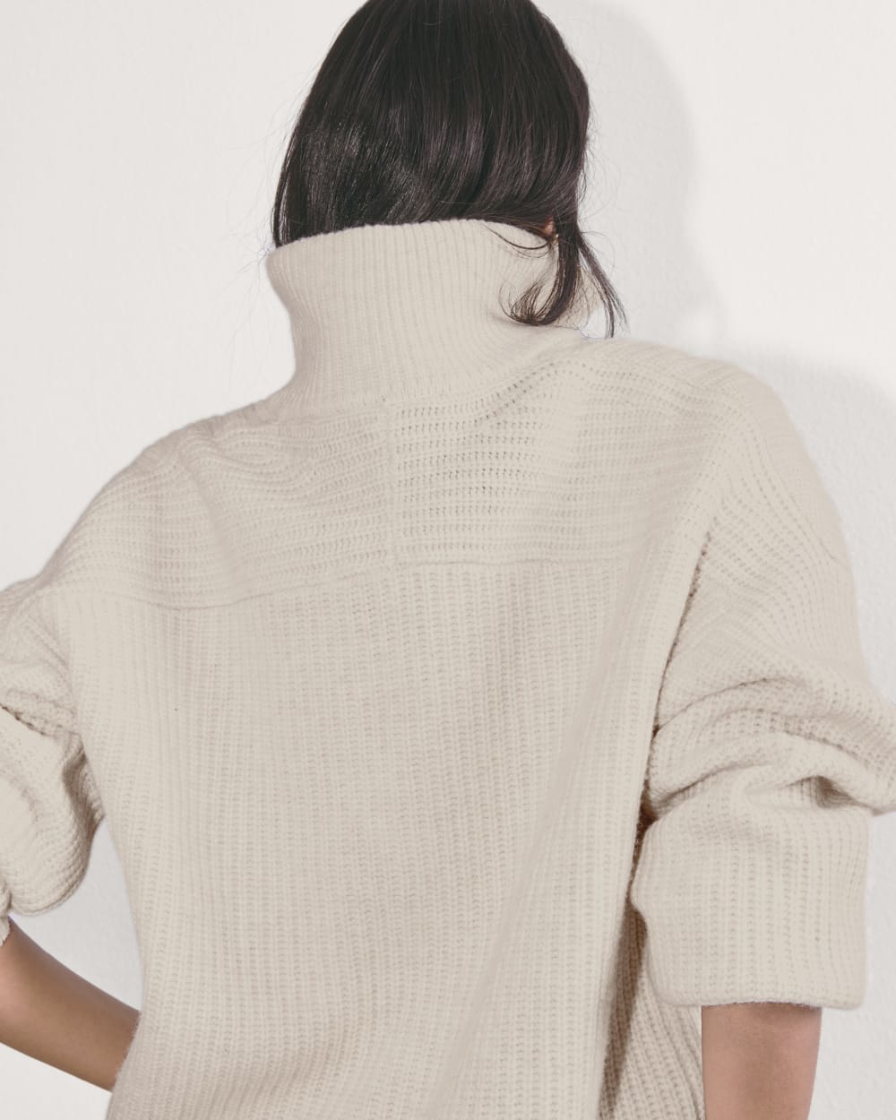 The Half-Zip Sweater in Luxe Merino | Heathered Oat - Image 6