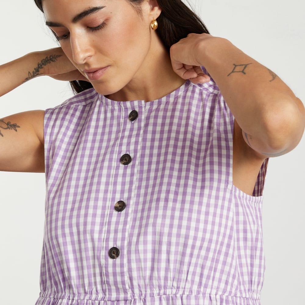 The Tiered Midi Dress | Orchid Gingham - Image 4