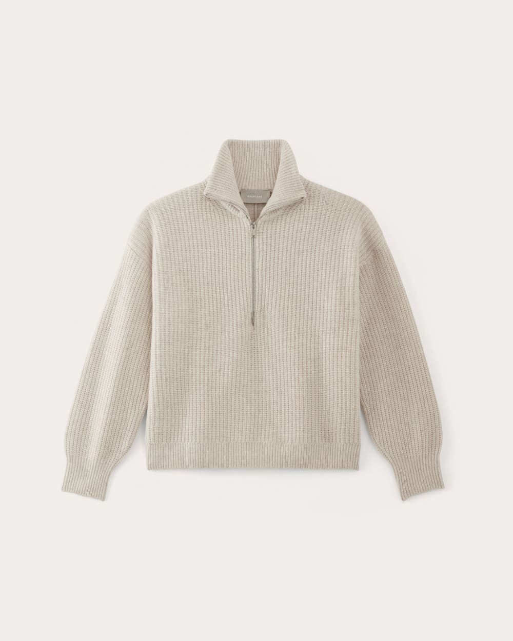 The Half-Zip Sweater in Luxe Merino | Heathered Oat - Image 2
