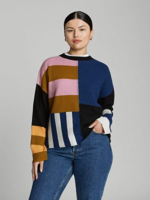 The Cashmere Patchwork Sweater | Multi Stripe