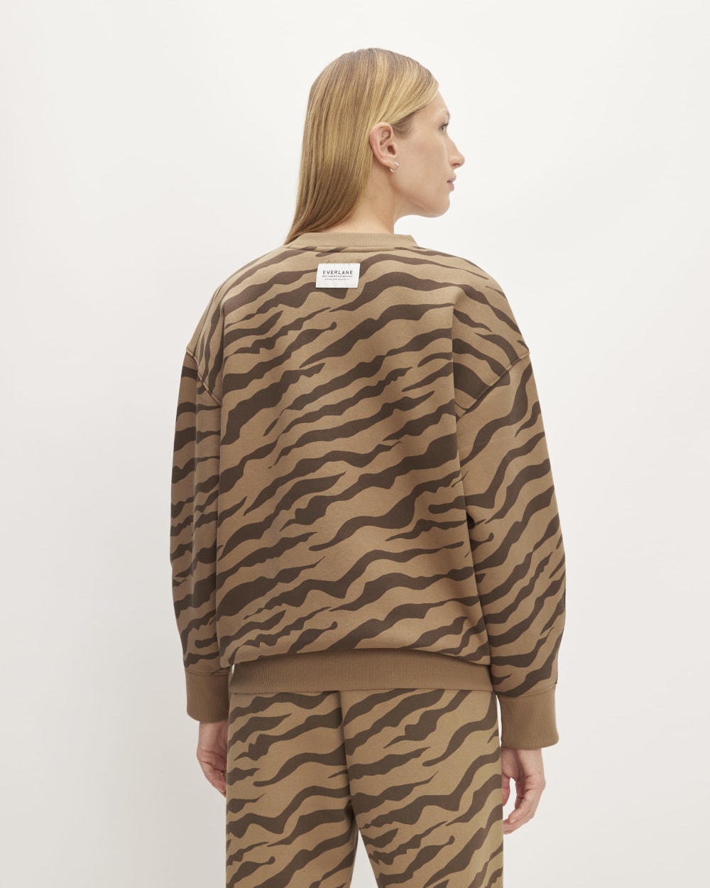 The ReTrack Oversized Crew | Cocoa Tiger Stripe - Image 6