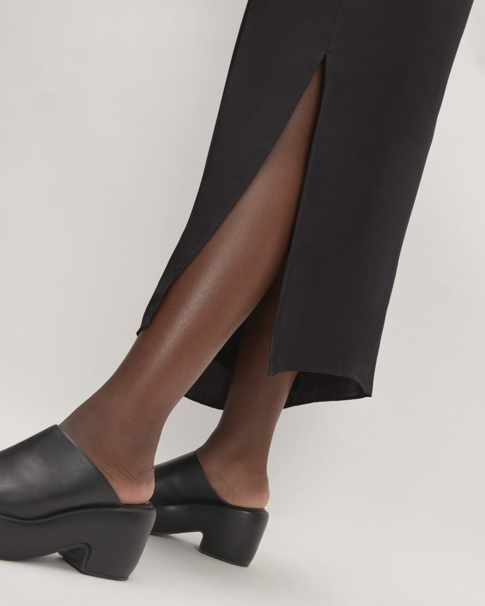 The Hammered Satin Slip Dress | Black - Image 5