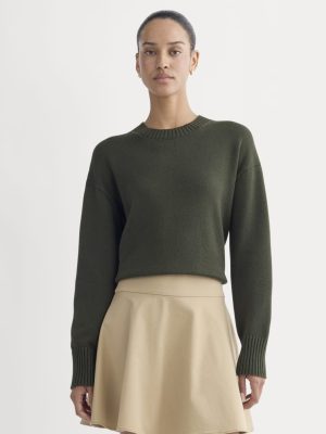 The Boxy Sweater in Everyday Cotton | Dark Green