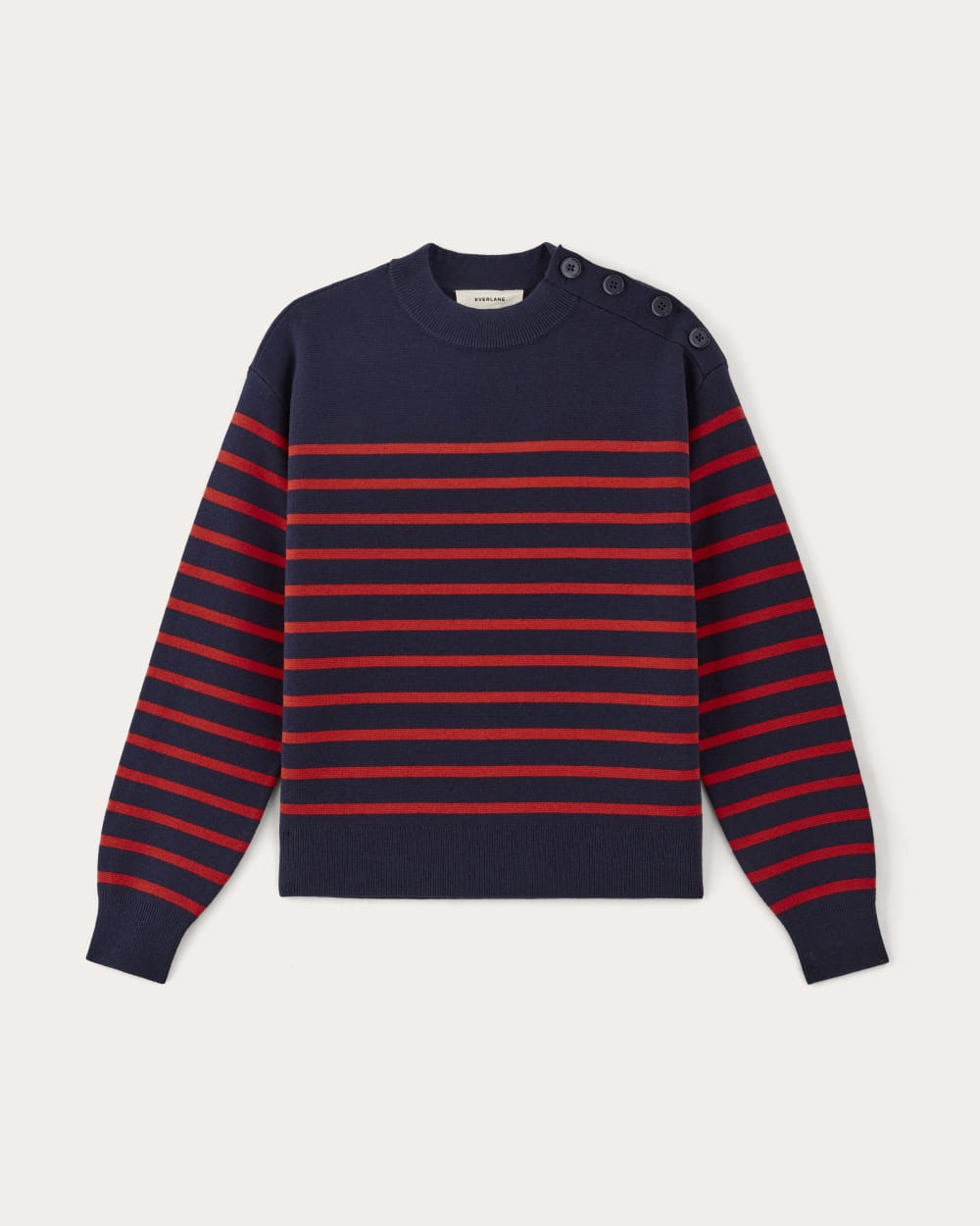 The Mariner Crew Sweater | Navy / Poppy Red - Image 2