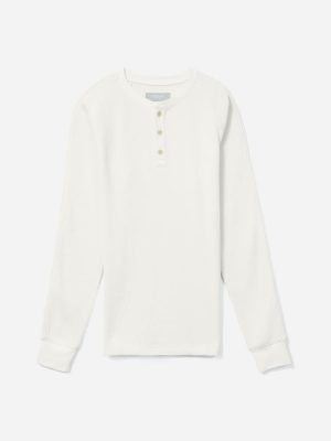 The Waffle Long-Sleeve Henley Tee | Off-White