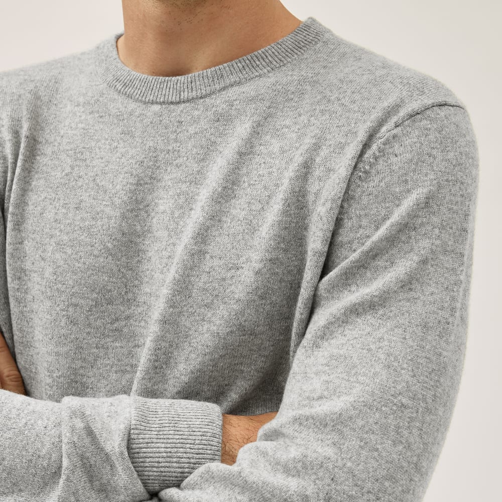 The Grade-A Cashmere Crew | Heathered Grey - Image 3