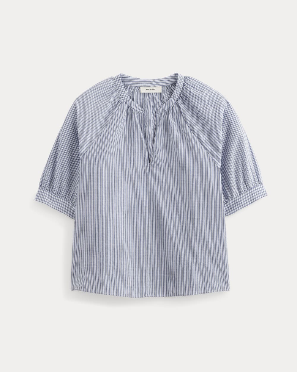 The Gauze Gathered Top | Mazarine Blue / Optic White - Image 2
