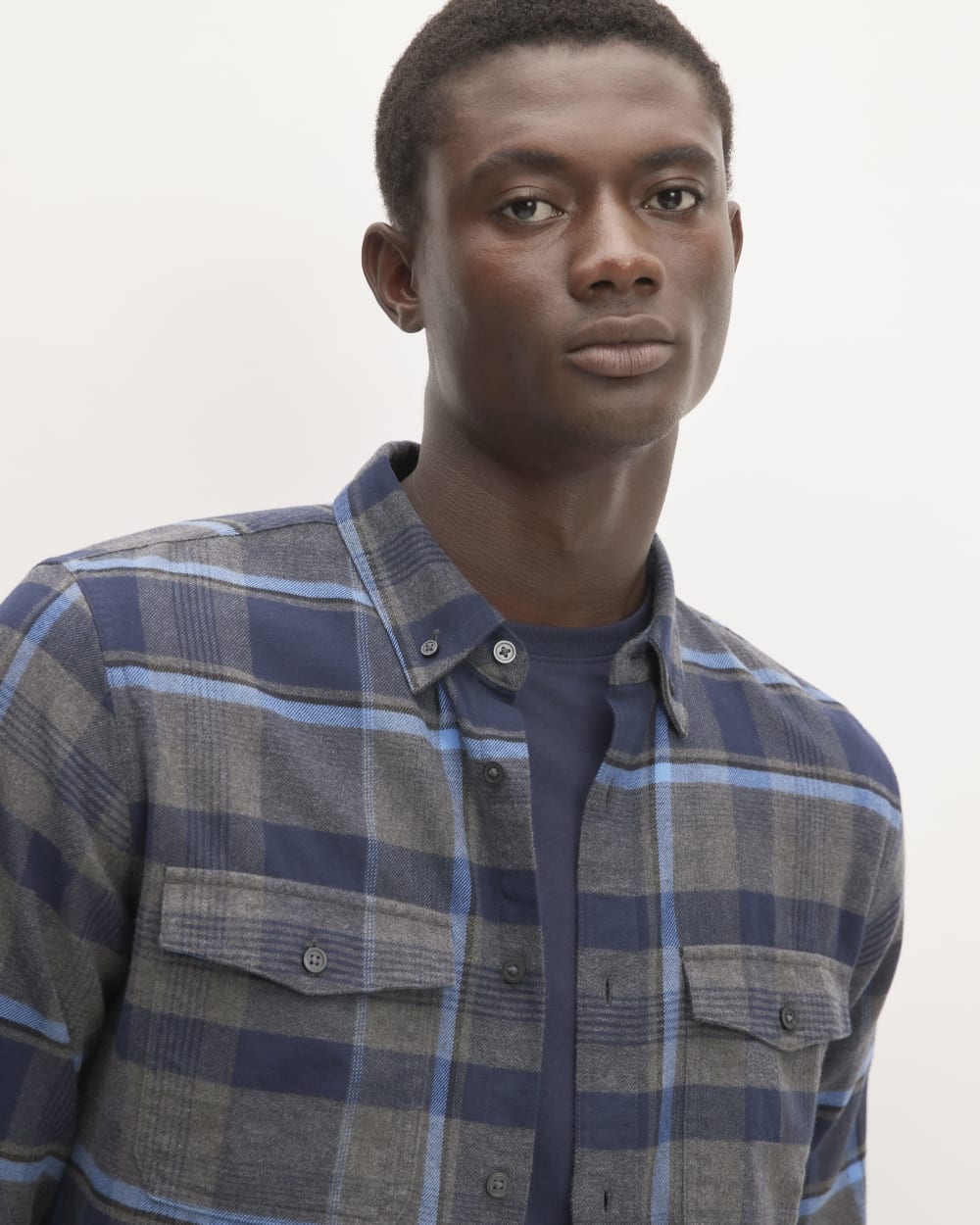 The Brushed Flannel Shirt | Heritage Blue / Black / Navy / Heather Charcoal - Image 4