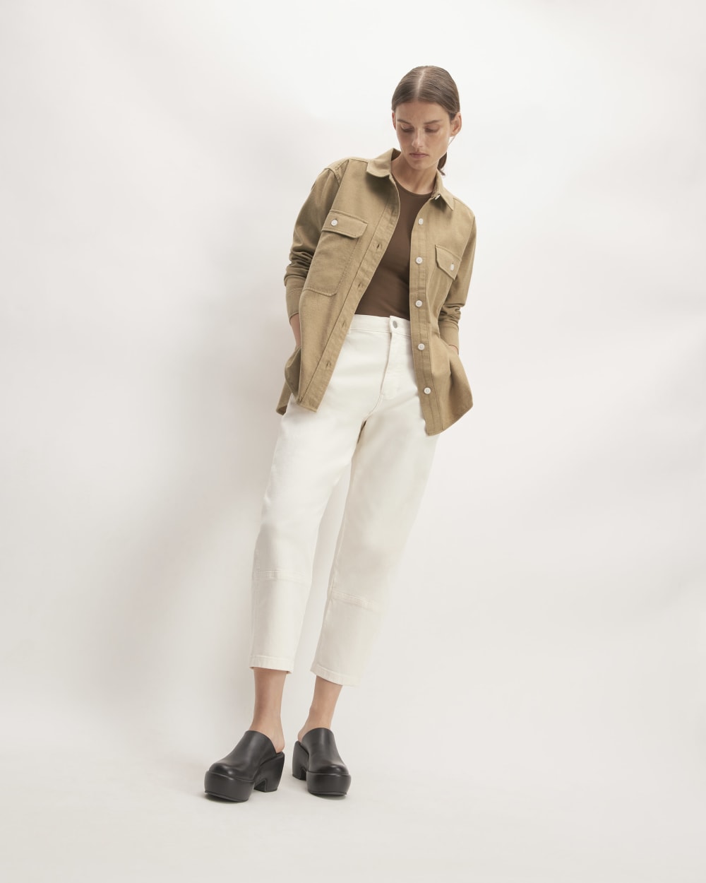 The Classic Cotton Flannel Shirt | Heathered Dark Khaki - Image 3