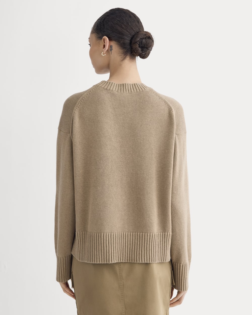 The Boxy Sweater in Everyday Cotton | Dark Heathered Camel - Image 5