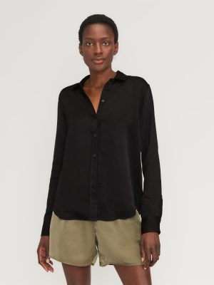 The Satin Relaxed Shirt | Black