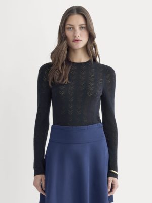 The Pointelle Crew in Ultrasoft Merino | Navy