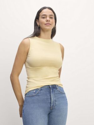 The Luxe Rib Funnel-Neck Tank | Parsnip