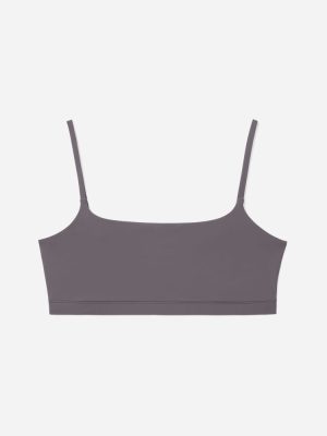 The Invisible Square-Neck Bralette | Plum Grey