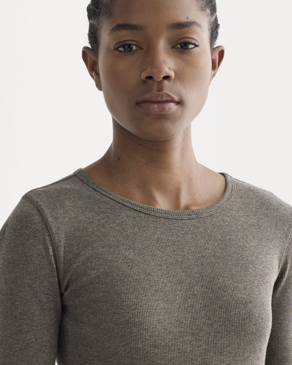 The Luxe Rib Long-Sleeve Crew | Washed Heathered Fatigue - Image 4