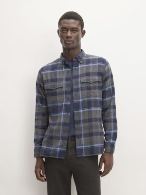 The Brushed Flannel Shirt | Heritage Blue / Black / Navy / Heather Charcoal