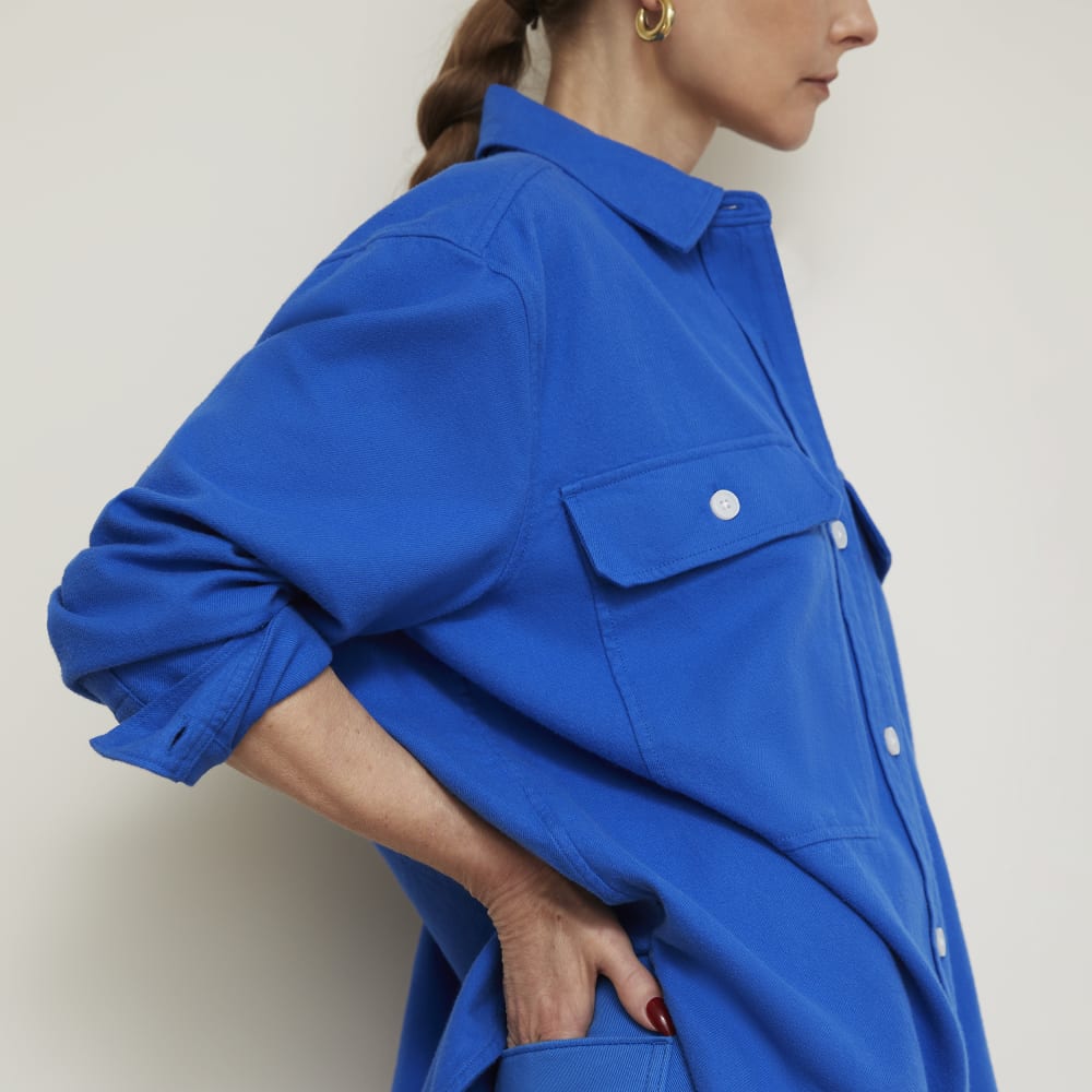 The Classic Cotton Flannel Shirt | Lapis Blue - Image 8