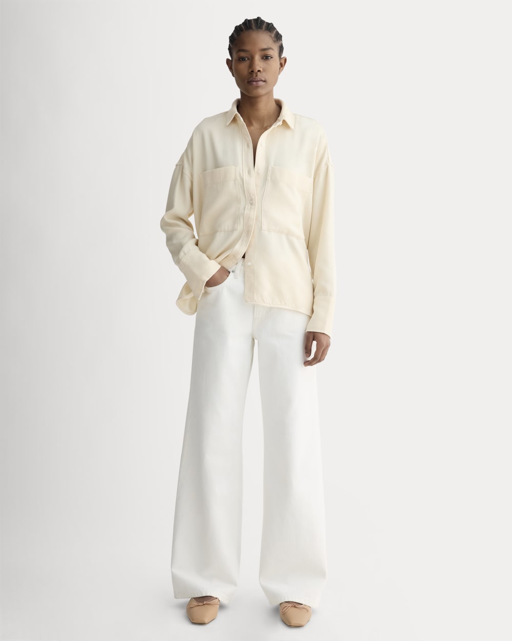 The Boxy Overshirt in Buttersoft | Parchment - Image 3