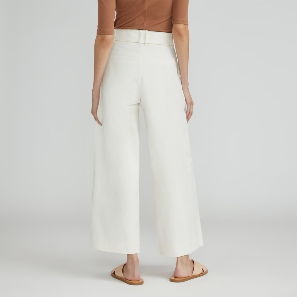 The Structured Cotton Belted Pant | Bone - Image 3