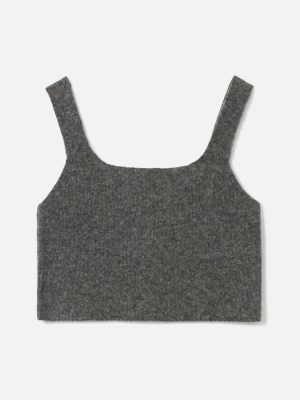 The Cozy-Stretch Tank | Heathered Charcoal