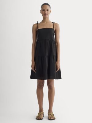 The Gauze Mini Tiered Dress | Black