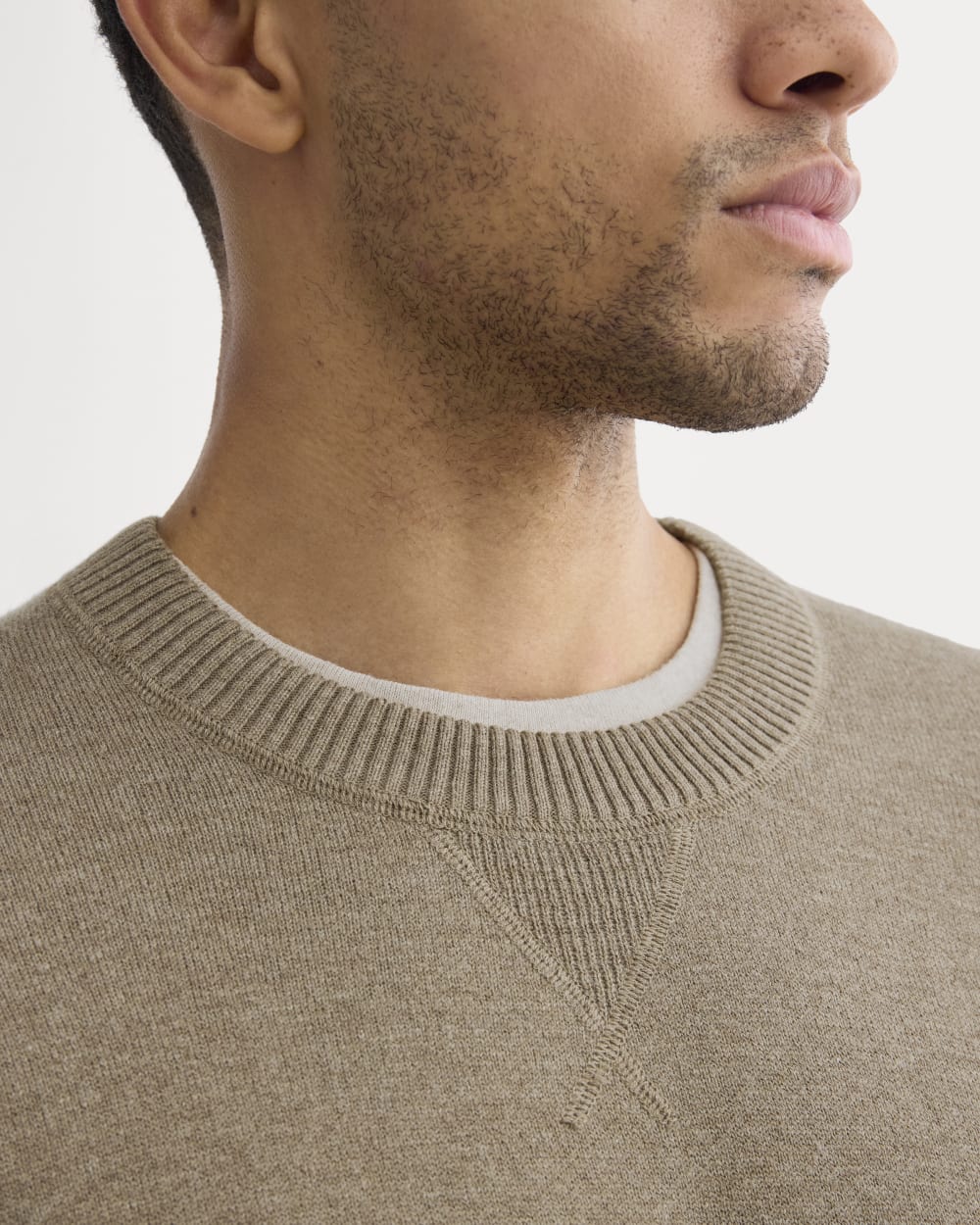 Luxe Merino Double-Knit Sweater | Taupe Melange - Image 4