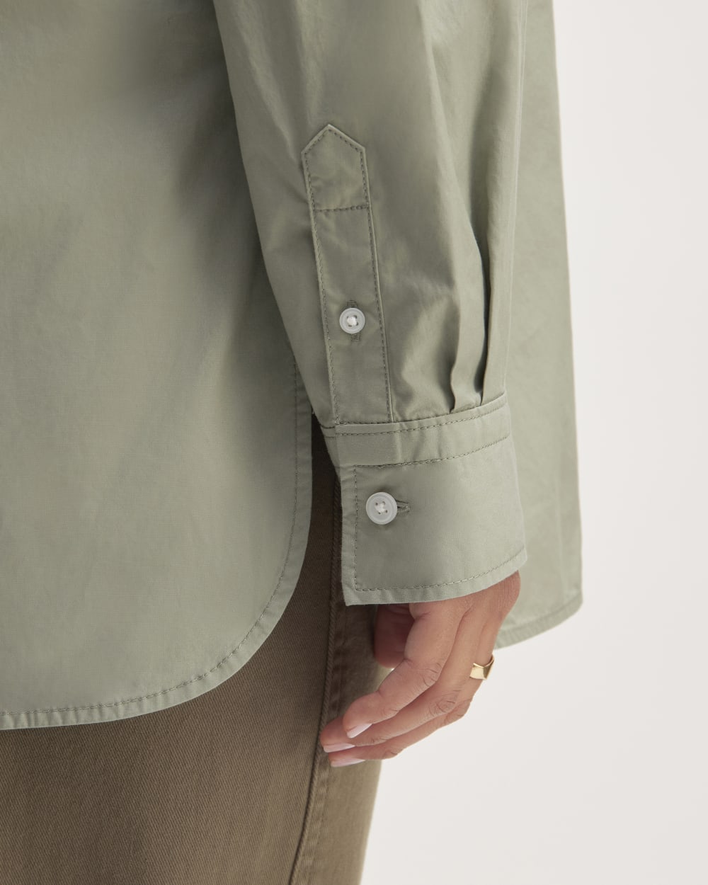 The Supima® Cotton Boyfriend Shirt | Sage Green - Image 5