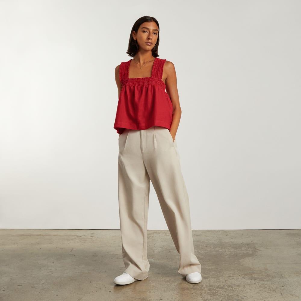 The Smocked Linen Cami | Goji Berry - Image 6