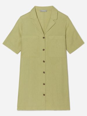 The Linen Workwear Dress | Leek