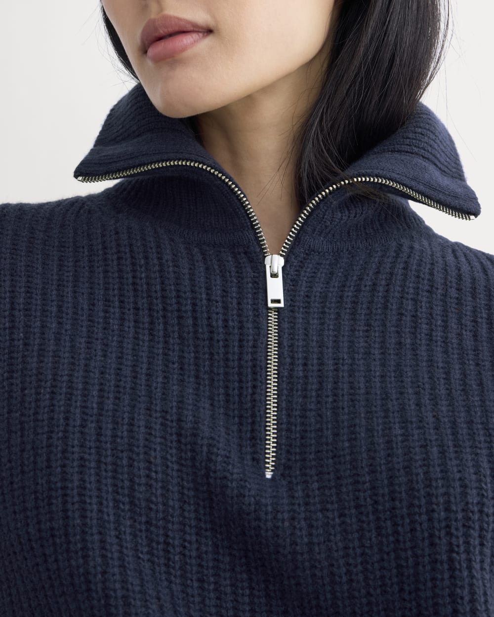 The Half-Zip Sweater in Luxe Merino | Navy - Image 4