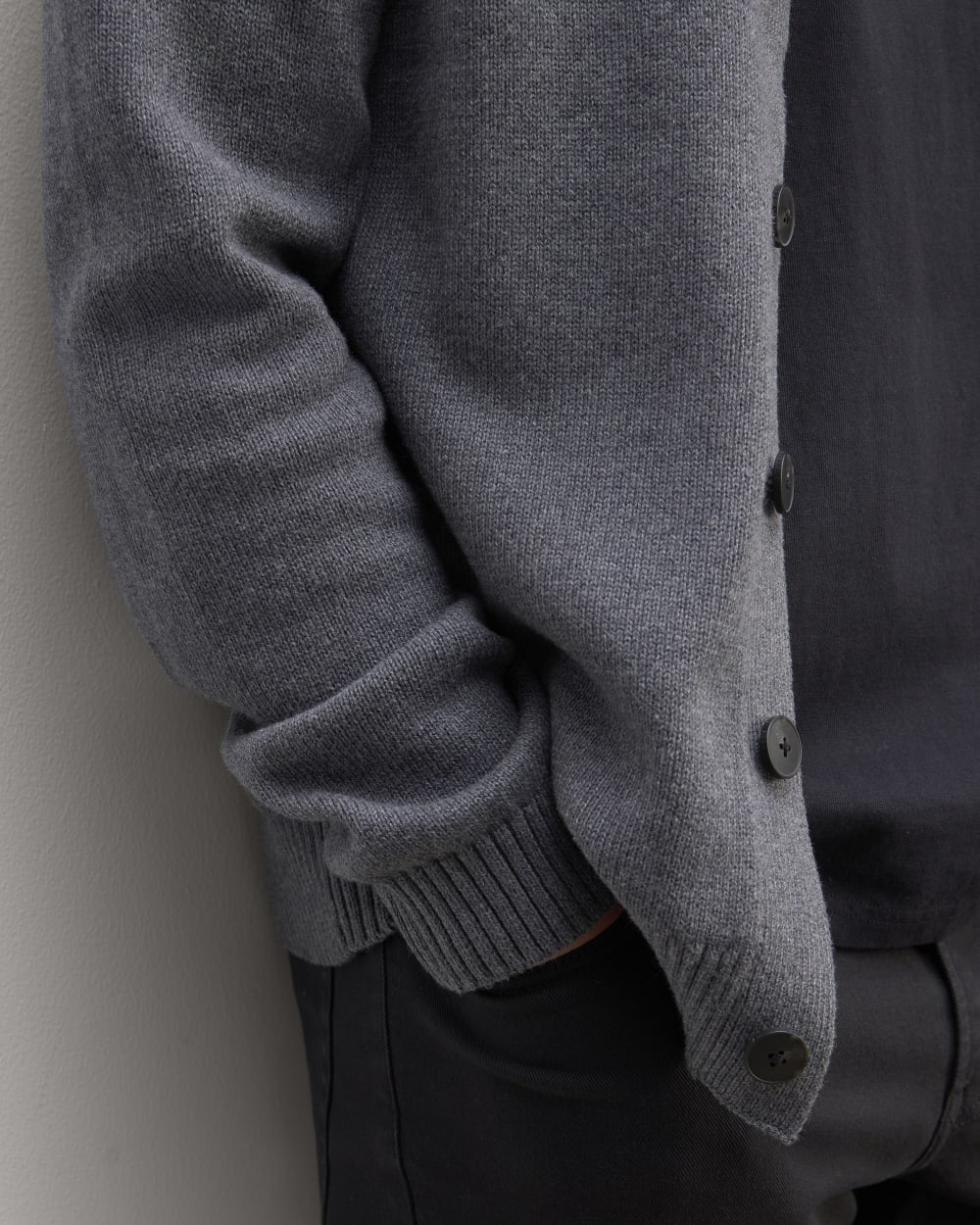 The Classic Cardigan in Everyday Cotton | Heathered Charcoal - Image 5
