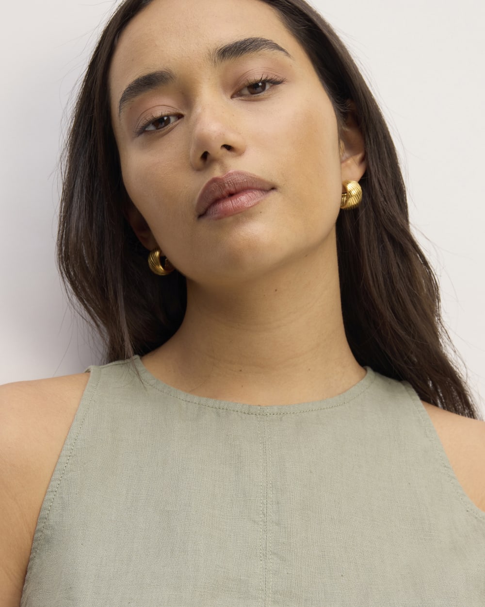 The Linen High-Neck Tank | Sage Green - Image 4