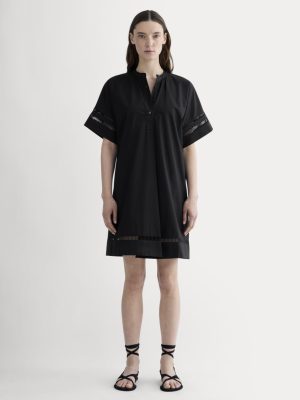 The Lace Trim Popover Dress | Black