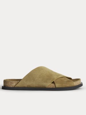 The Suede Crossover Sandal | Sand