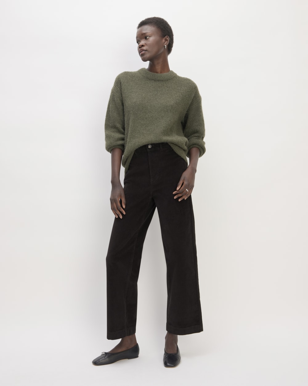 The Corduroy Wide-Leg Pant | Black