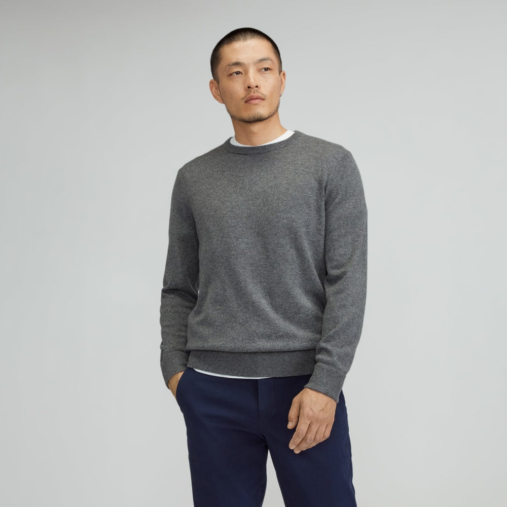 The Grade-A Cashmere Crew | Charcoal
