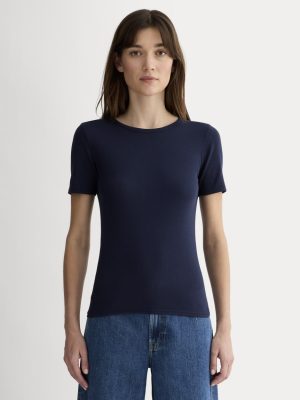 The Luxe Rib Crew | Navy