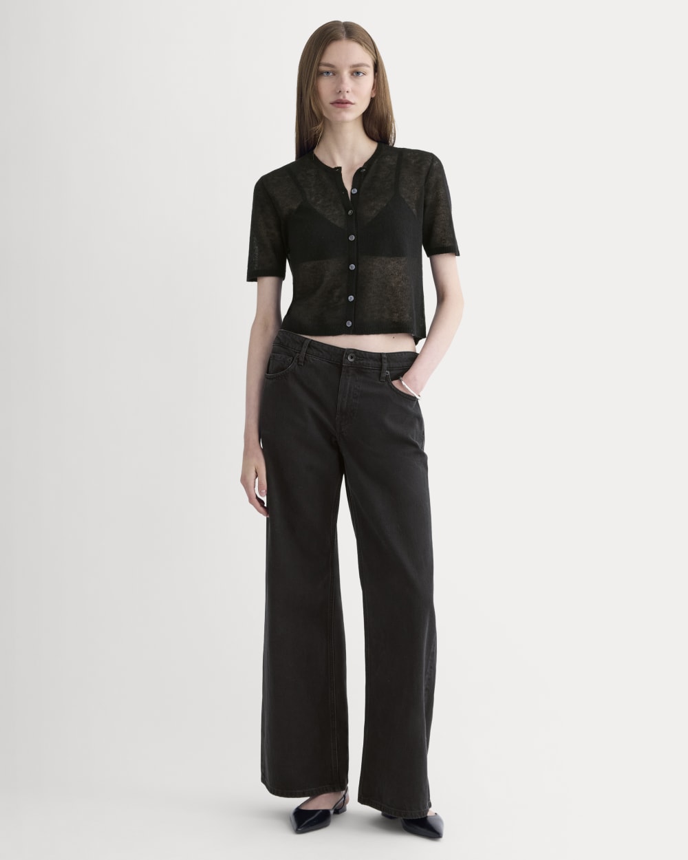 The Air Alpaca? Short-Sleeve Cardigan | Black - Image 3