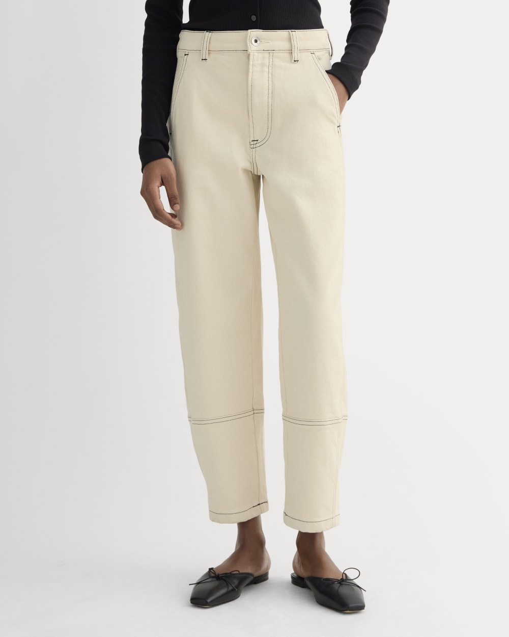 The Utility Barrel Pant | Ecru | Regular - Image 3