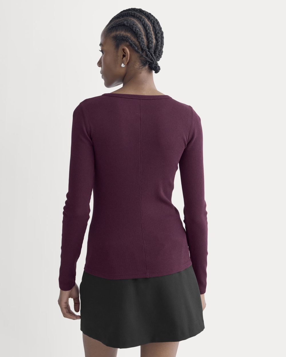 The Luxe Rib Long-Sleeve Crew | Heathered Port Royale - Image 5