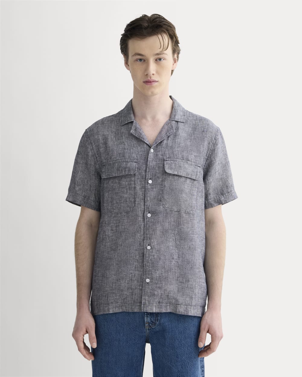 The Resort Shirt in Linen | Navy Chambray
