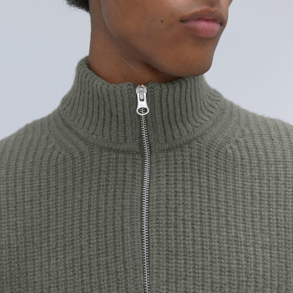 The Felted Merino Half-Zip Sweater | Storm Green - Image 7