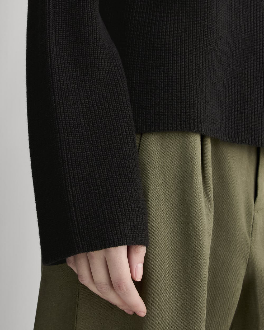 The Slouchy Funnel Neck in Everyday Cotton | Black - Image 4