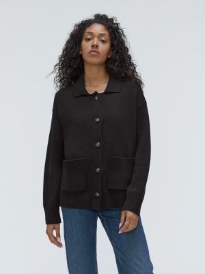 The Cotton Chore Sweater Jacket | Black